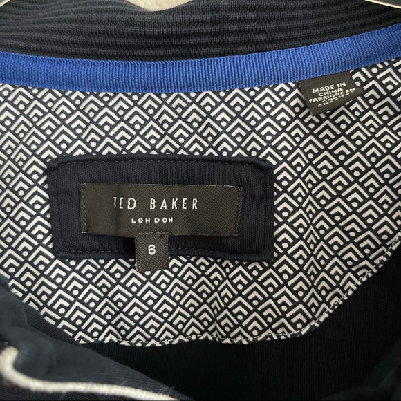 Ted Baker London Long Sleeve Polo Navy Shirt - Picture 5 of 7
